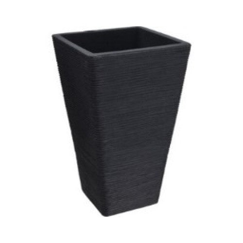 Miltoplast γλάστρα πλαστική τετράγωνη ROTO RIBBED ανθρακί 35*55,5