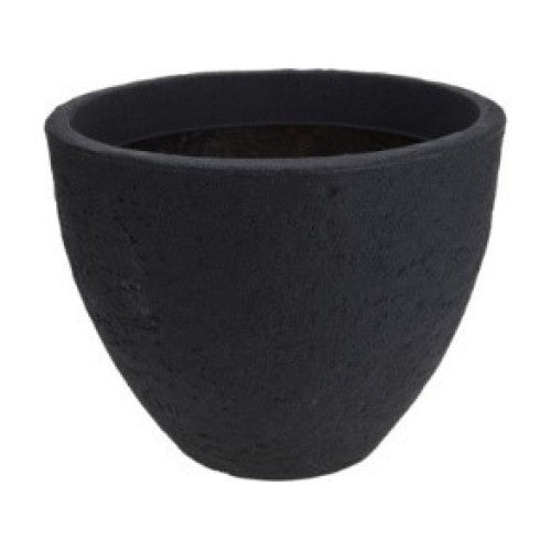 Miltoplast γλάστρα πλαστική στρόγγυλη ROTO STONE ανθρακί 40*31