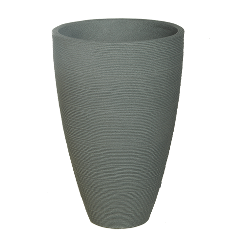 Miltoplast γλάστρα πλαστική στρόγγυλη ROTO RIBBED γκρι 39*60