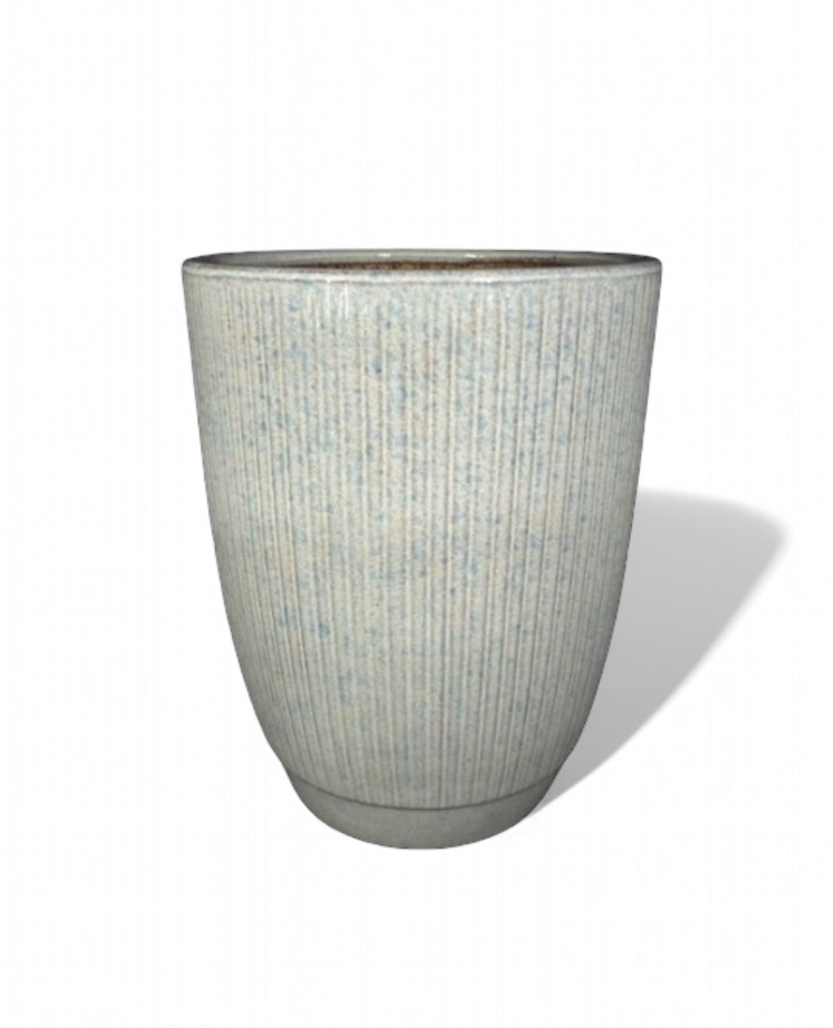 Κεραμική γλάστρα μπεζ ρίγα 40*48