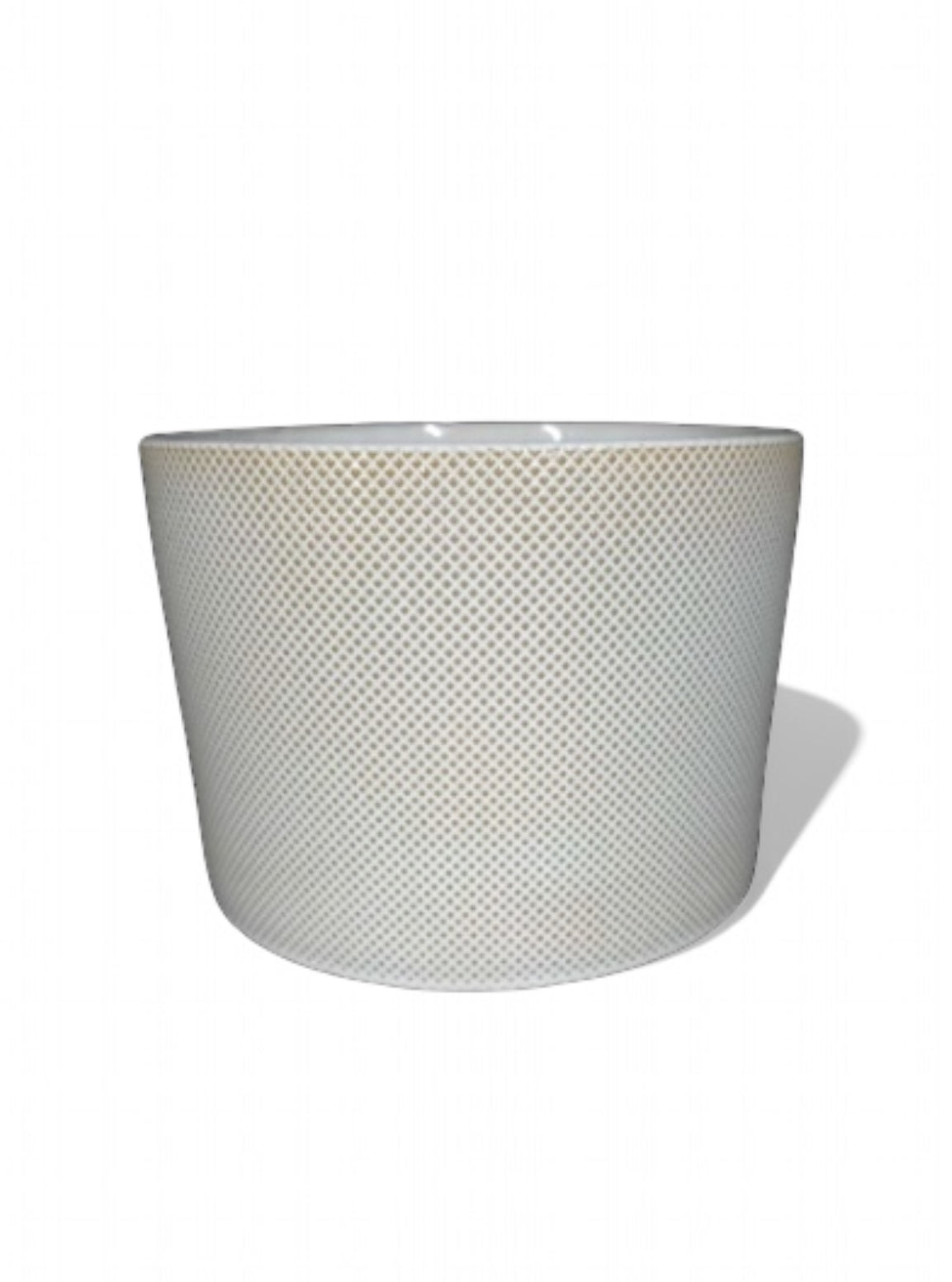 Κεραμικό κασπώ μπεζ πουά 20*17