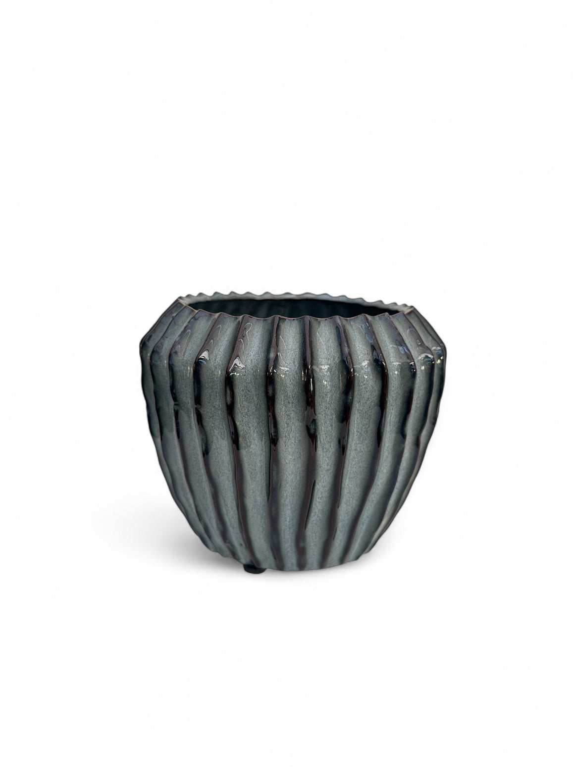 Κεραμικό κωνικό κασπώ γαλάζιο 16.5*14