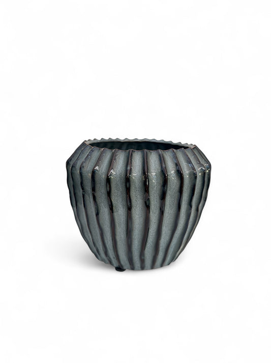 Κεραμικό κωνικό κασπώ γαλάζιο 16.5*14