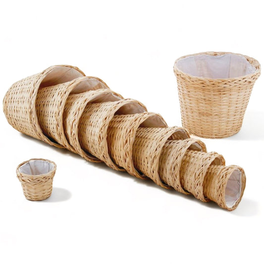 Ψάθινο καλάθι σε φυσικό χρώμα Ø31x25cm