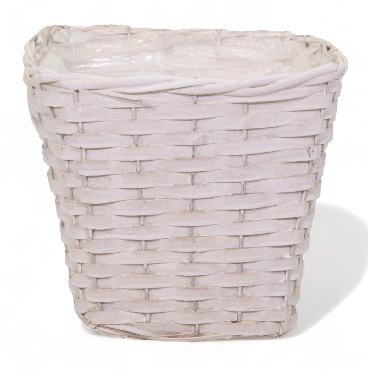 Καλάθι ψάθινο τετράγωνο λευκό 22x20cm