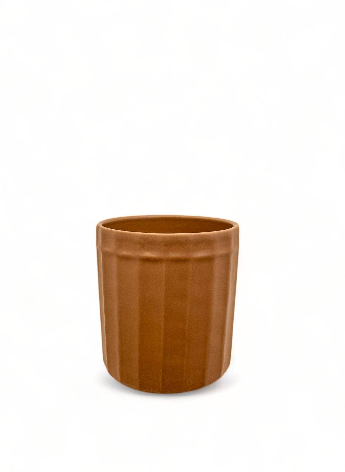 Κεραμικό κασπώ κύλινδρος ριγέ μόκα 11*11