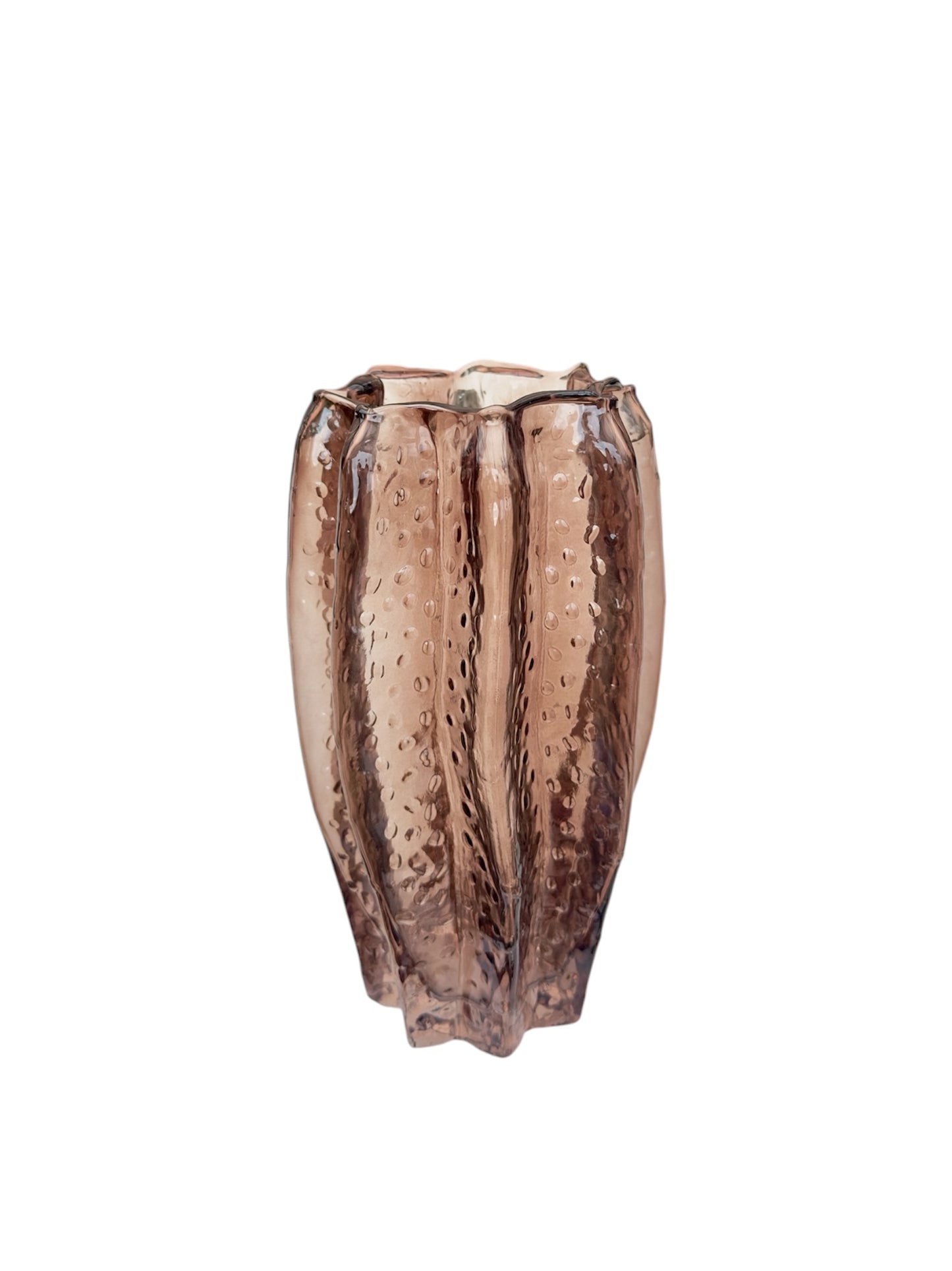 Γυάλινο Βάζο Callas Διάφανο-καφέ 13.5*23cm