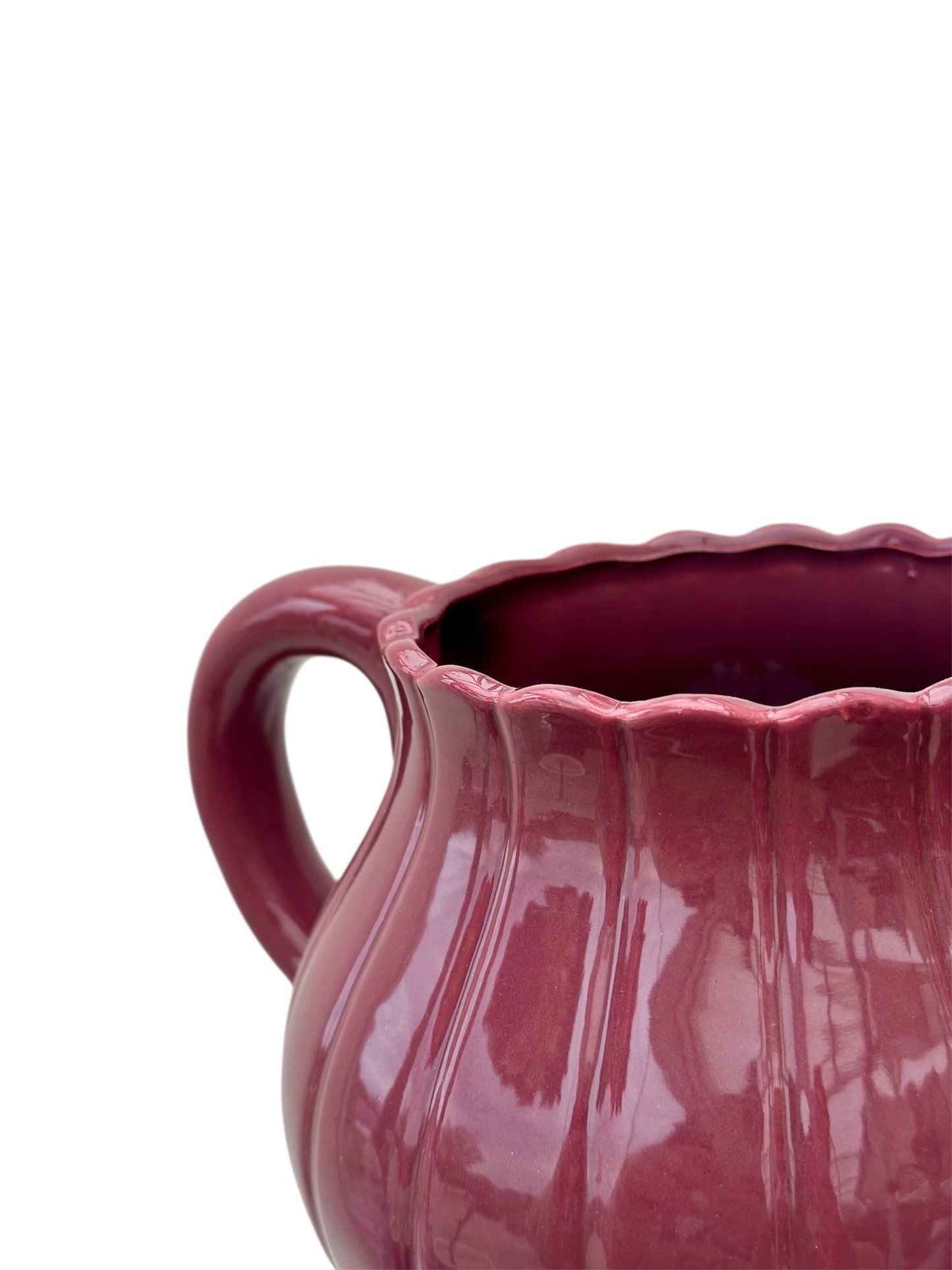 Κεραμικό κασπώ τσαγιέρα βυσσινί Φ10εκ.