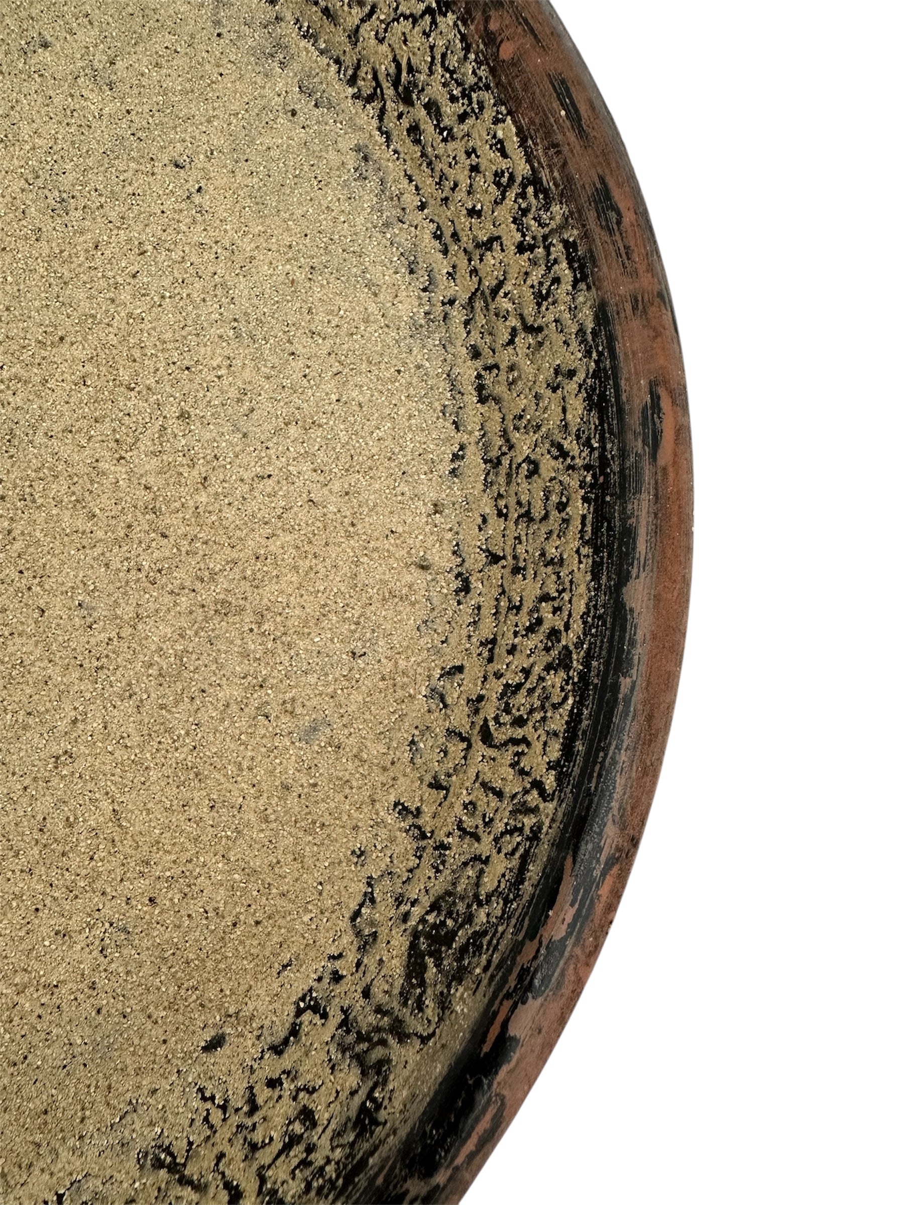 Ceramart Πήλινο Πιάτο μαύρο - μπεζ