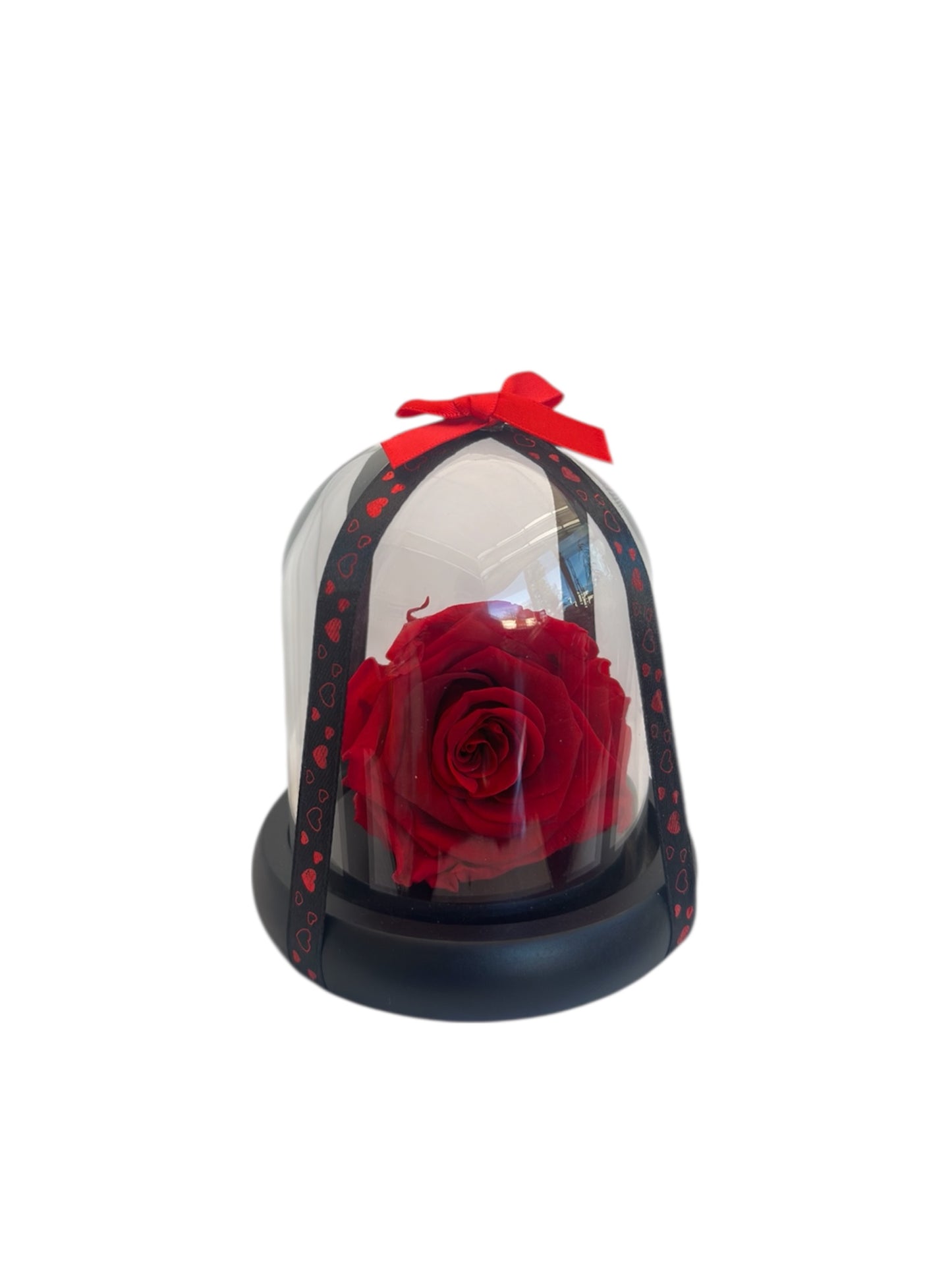 Red Forever Rose – Αιώνιο Τριαντάφυλλο σε Γυάλα με Μαύρη Ξύλινη Βάση