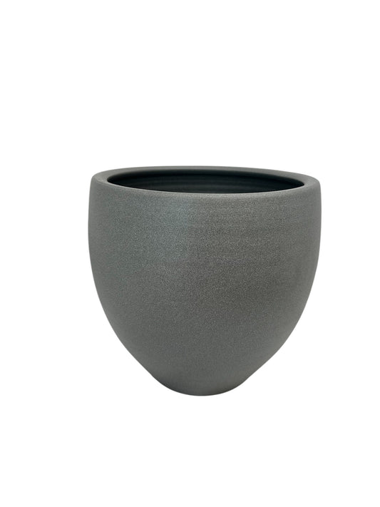 Κεραμική γλάστρα βαρέλι γκρι 35*33
