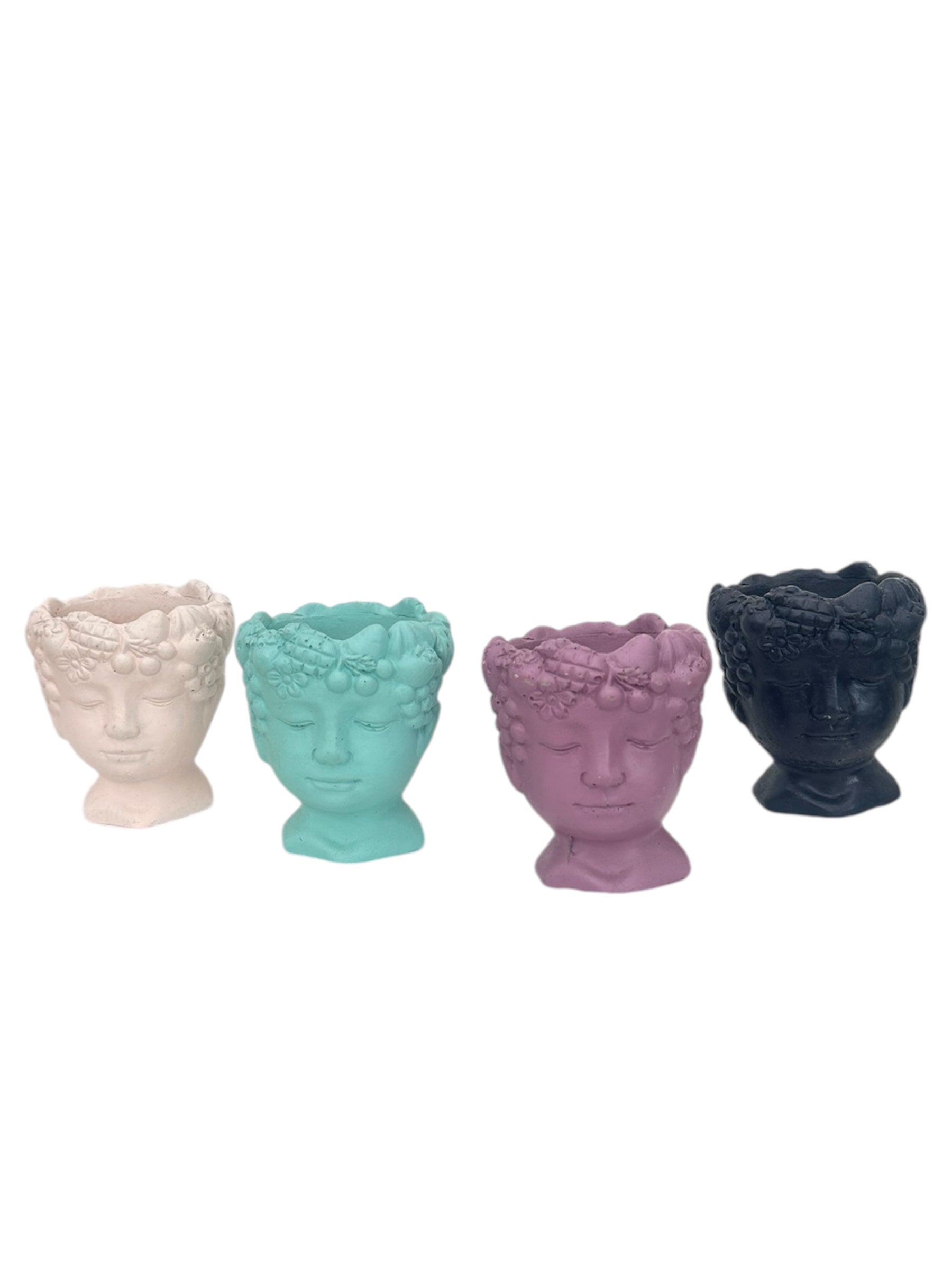 Τσιμεντένιο κασπώ mini πρόσωπο ροζ Φ8