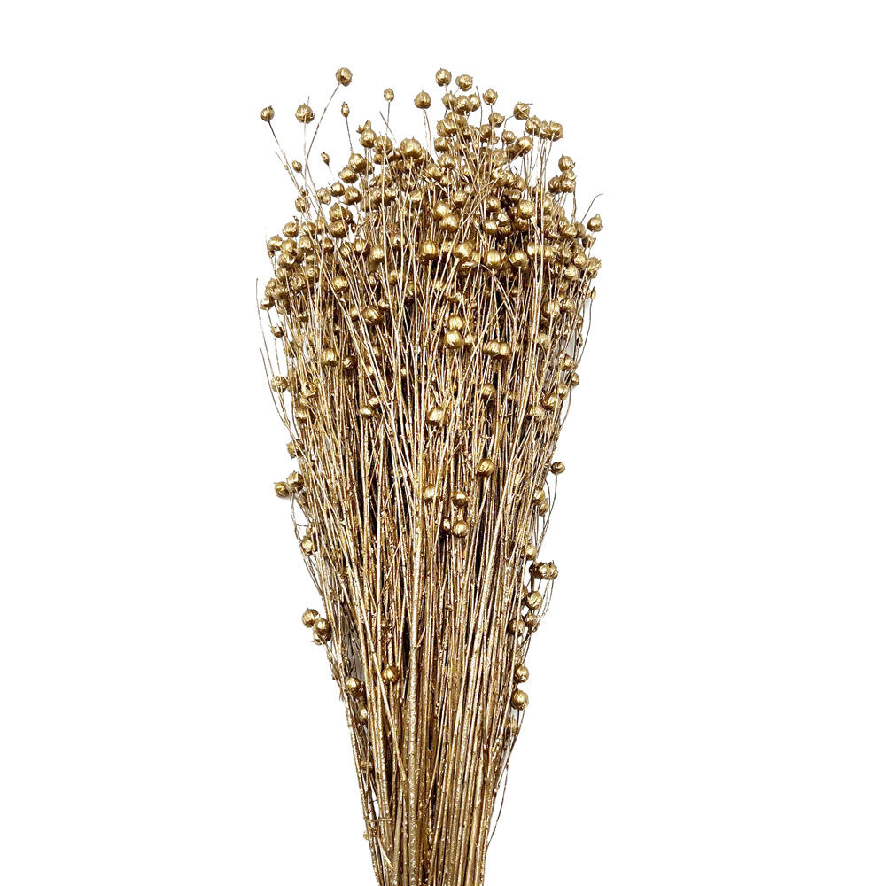 Linum flax αποξηραμένο χρυσό μπουκέτο 45-55εκ.