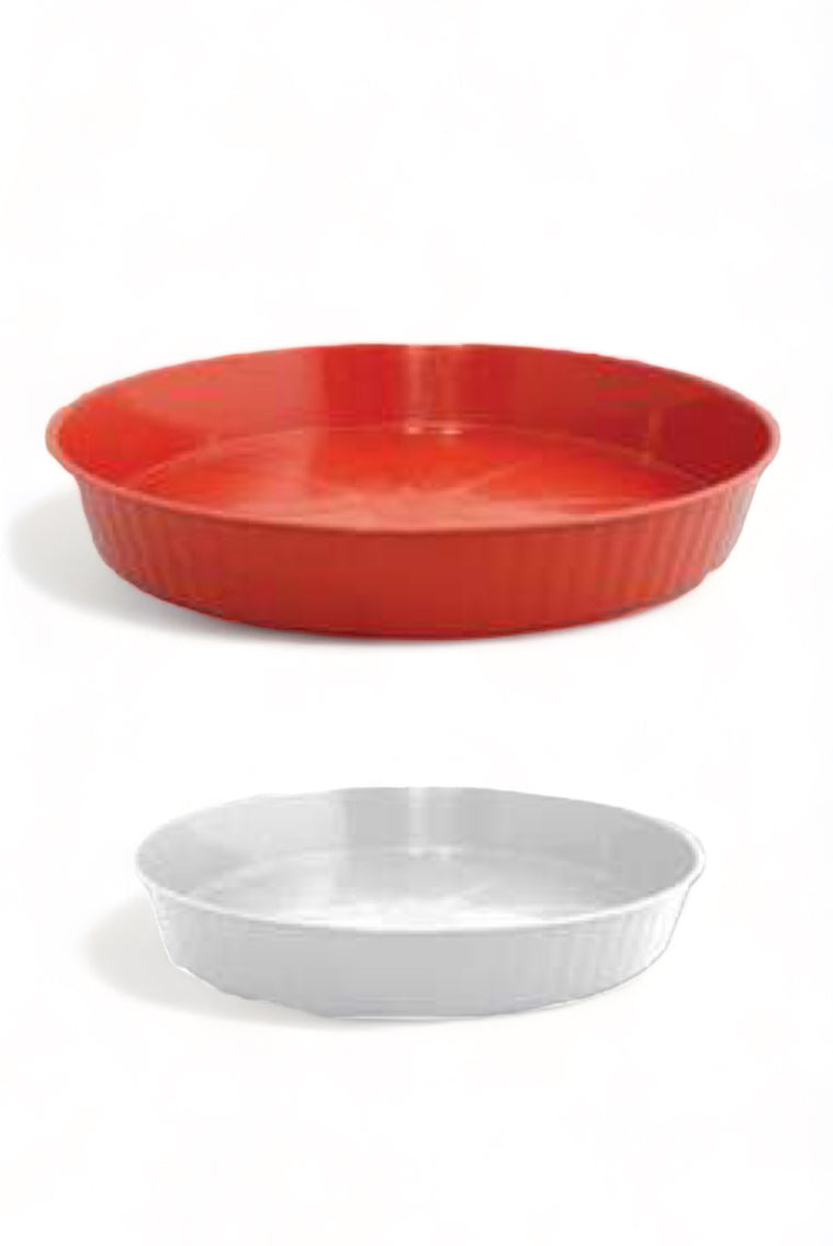 Miltoplast πιάτο πλαστικό στρογγυλό κλασσικό ριγέ κεραμιδί