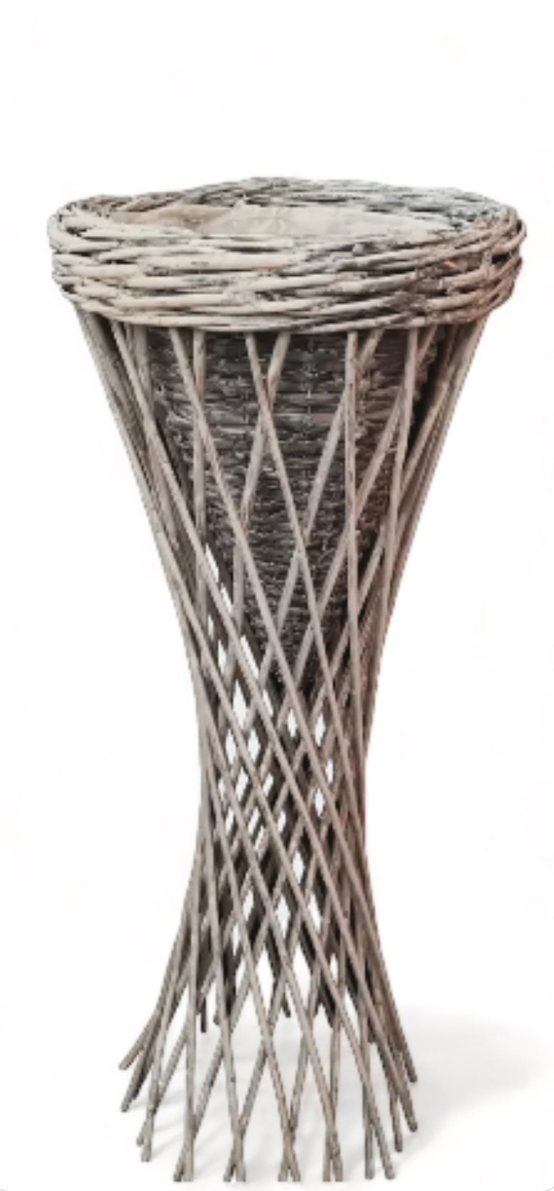 Καλάθι κασπώ ανοιγόμενο καλαμωτή κώνος γκρι - λευκό