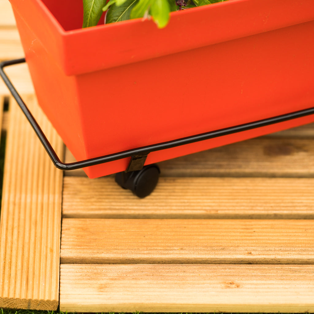 Μεταλλική βάση ζαρντινιέρας με ρόδες BP 82 μαύρη