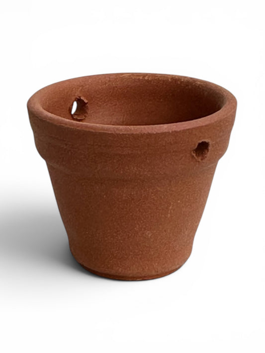 Mini Κεραμικό κασπώ terracotta Φ4x3.5Υ