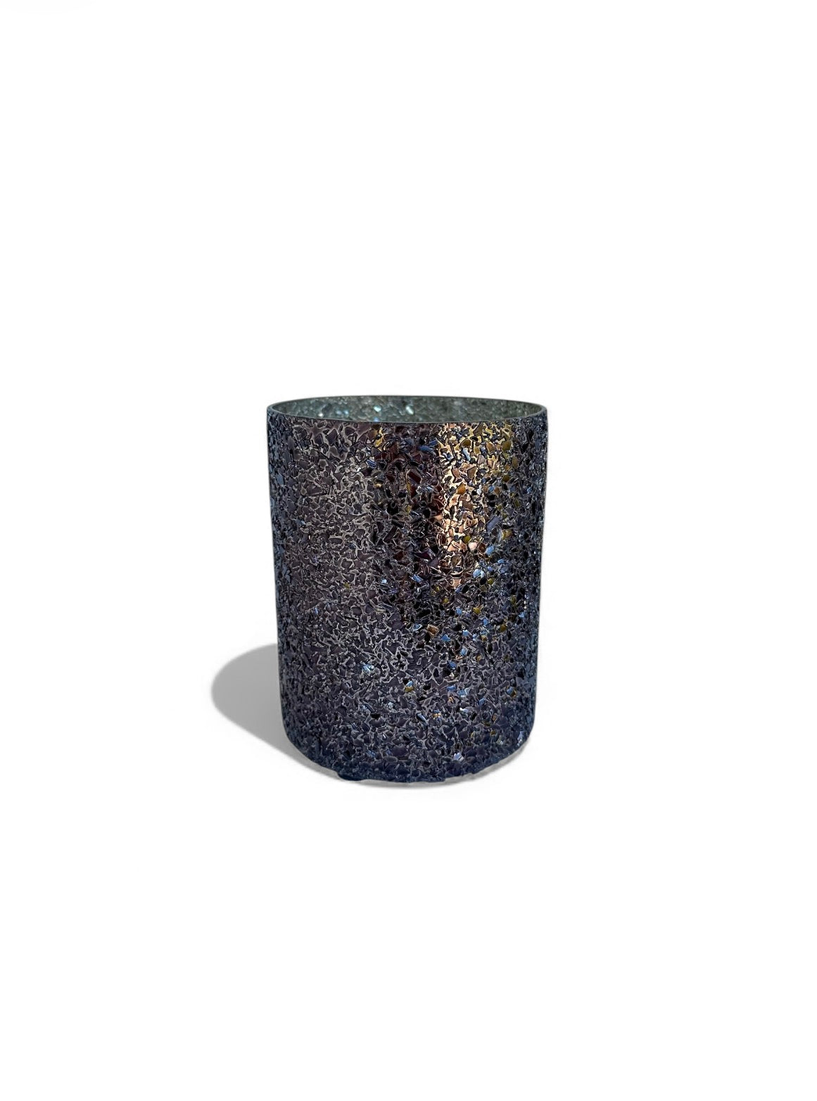 Γυάλινο κασπώ μαύρο strass cylinder 11*12.5