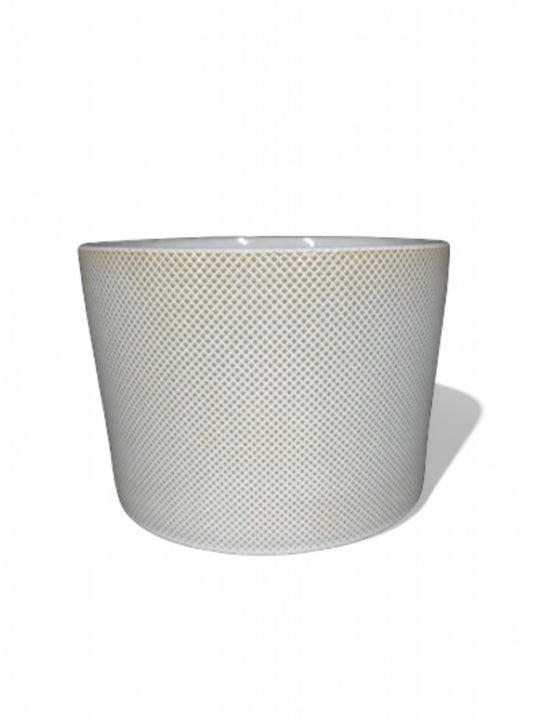 Κεραμικό κασπώ μπεζ πουά 20*17