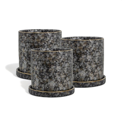 Γλάστρα Με Πιάτο Okyo Gold-Black Φ13*Υ14