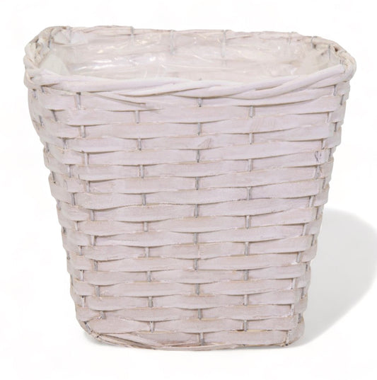 Καλάθι ψάθινο τετράγωνο λευκό 22x20cm