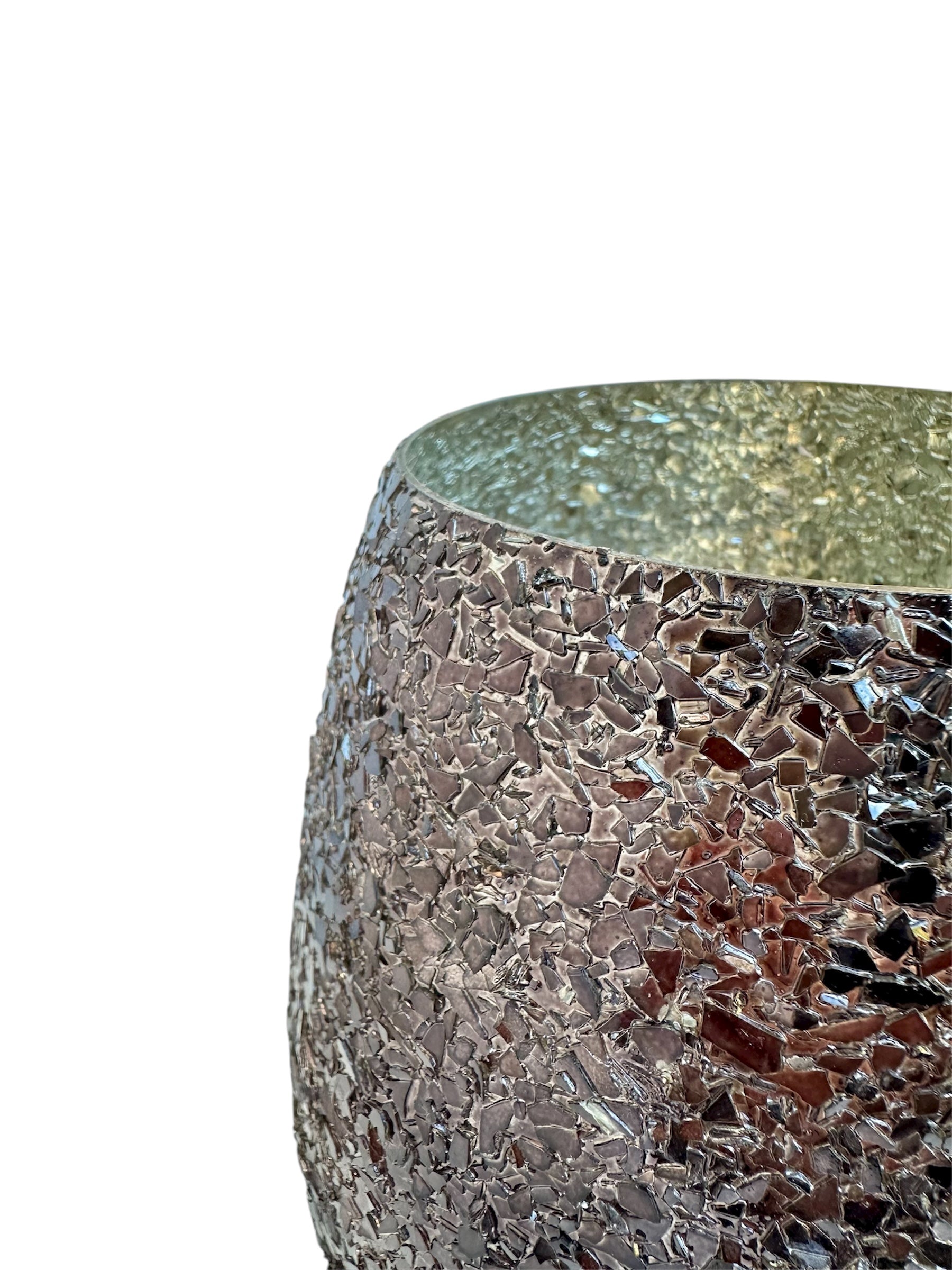 Γυάλινο κασπώ μαύρο strass cauldron 16*16.5