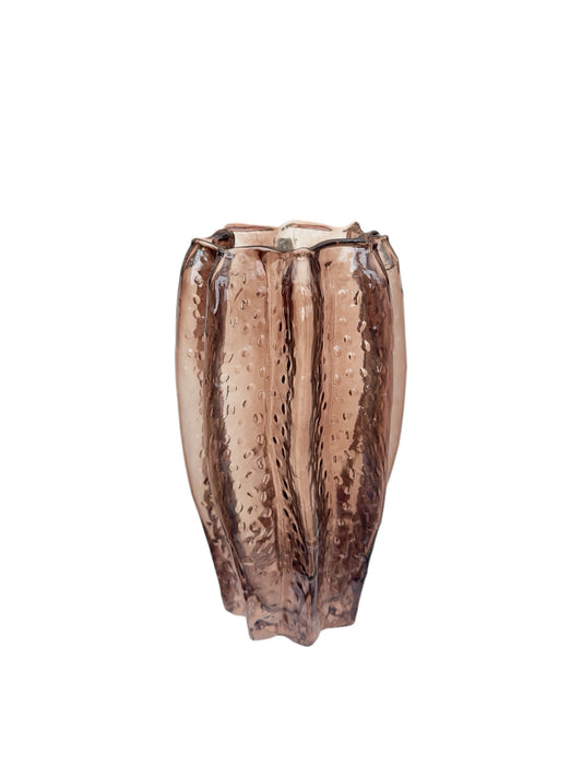 Γυάλινο Βάζο Callas Διάφανο-καφέ 13.5*23cm