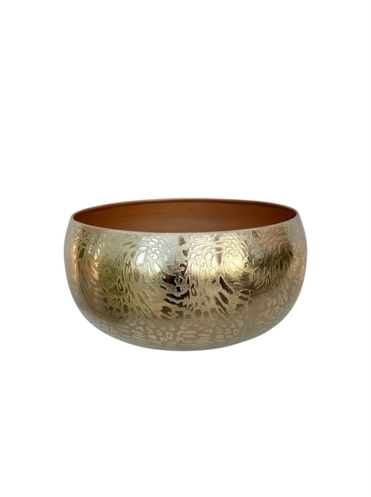 Μεταλλικό κασπώ πιατέλα χρυσό λεοπαρ Φ28*13Υ