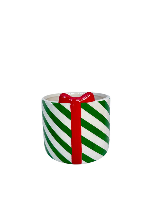 Κεραμικό χριστουγεννιάτικο κασπώ φιόγκος πράσινο 13*12