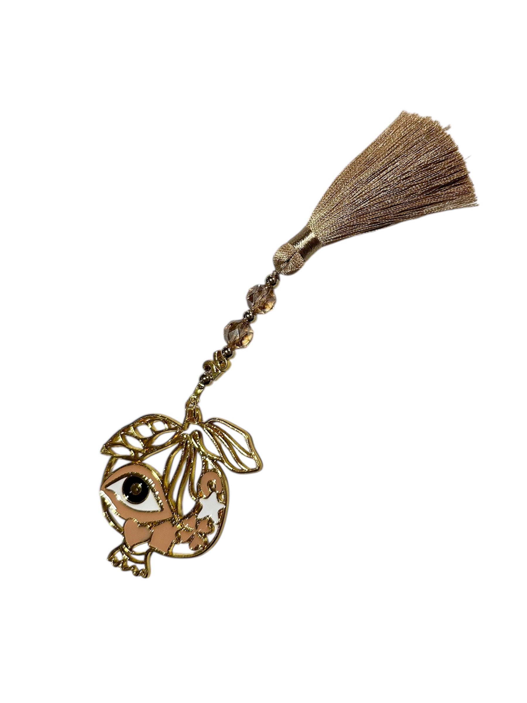 Γούρι μπεζ ρόδι 21εκ.