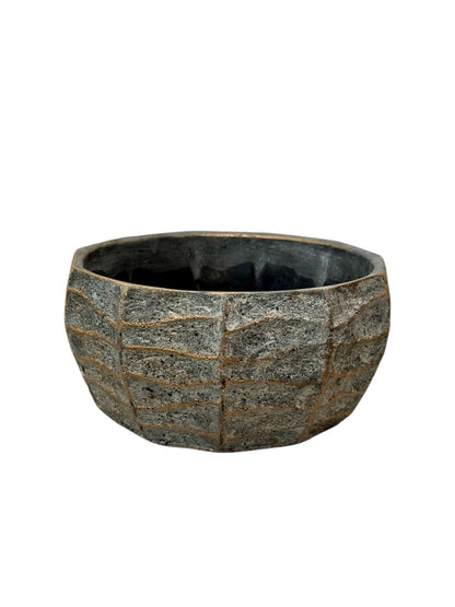 Τσιμεντένιο κασπώ πιατέλα aurum wave bronze 19*10