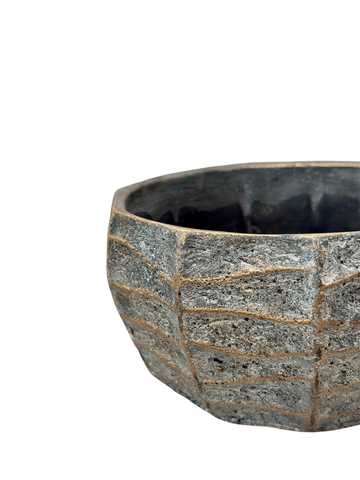 Τσιμεντένιο κασπώ πιατέλα aurum wave bronze 19*10