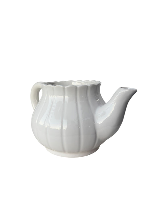 Κεραμικό κασπώ τσαγιέρα λευκή Φ10εκ.