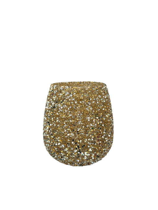 Γυάλινο κασπώ χρυσό strass πομπέ 16*16.5