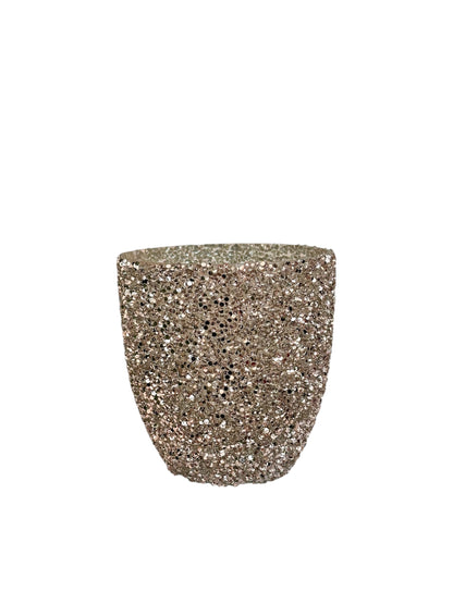Γυάλινο κασπώ ροζ strass egg 14.5*15