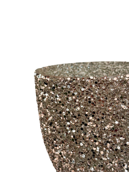 Γυάλινο κασπώ ροζ strass egg 14.5*15