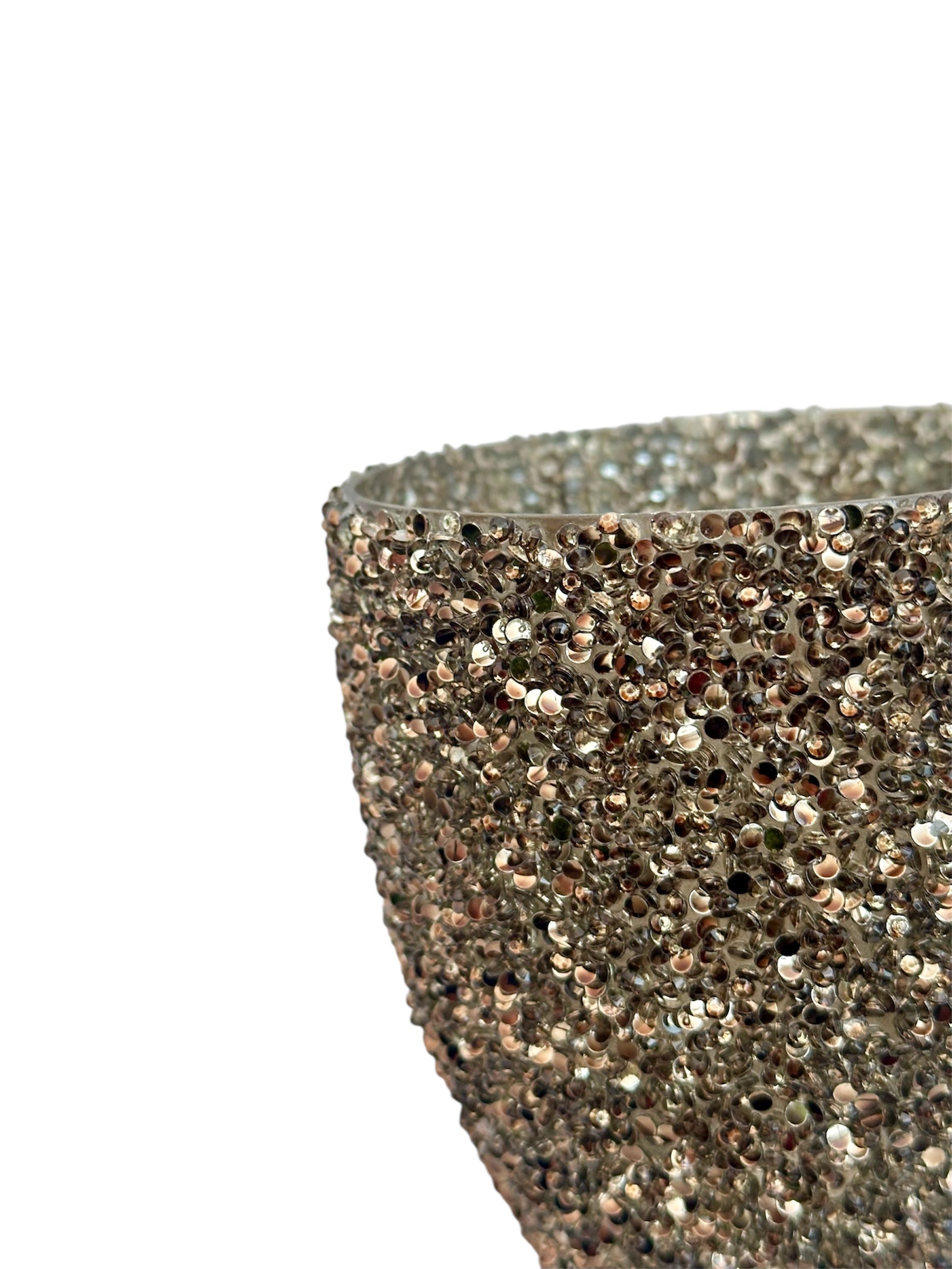 Γυάλινο κασπώ μπρονζέ strass egg 12.5*12