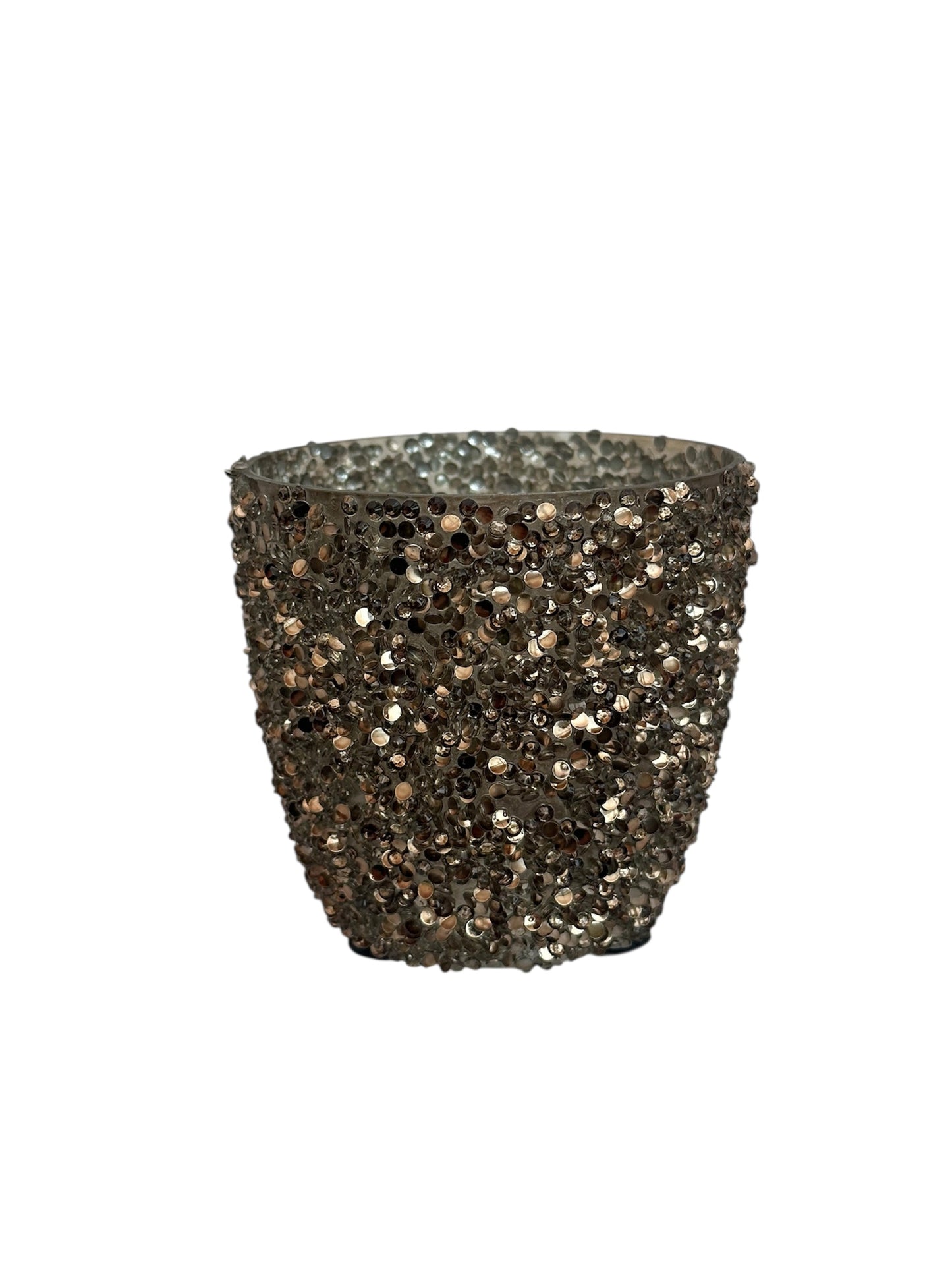 Γυάλινο κασπώ μπρονζέ strass egg 9*8.5