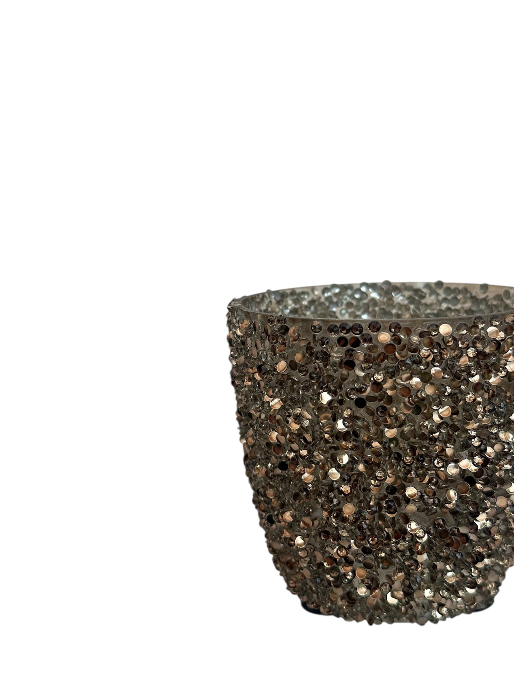 Γυάλινο κασπώ μπρονζέ strass egg 9*8.5