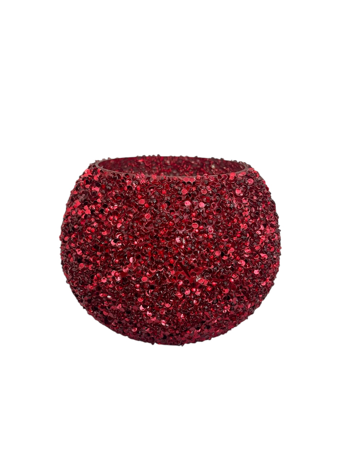 Γυάλινο κασπώ κόκκινο strass μπάλα 13.5*10