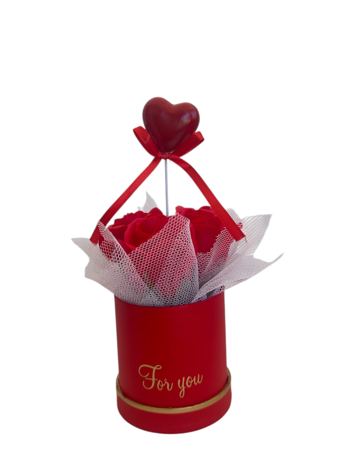 Red Passion For You Box – Κόκκινα Τριαντάφυλλα & Στικ Καρδιά σε Κόκκινο Κουτί