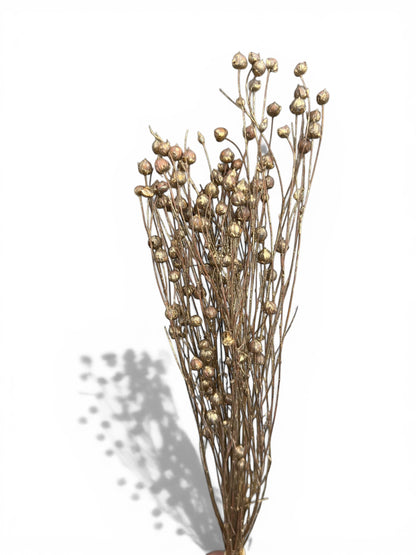 Linum flax αποξηραμένο χρυσό μπουκέτο 45-55εκ.