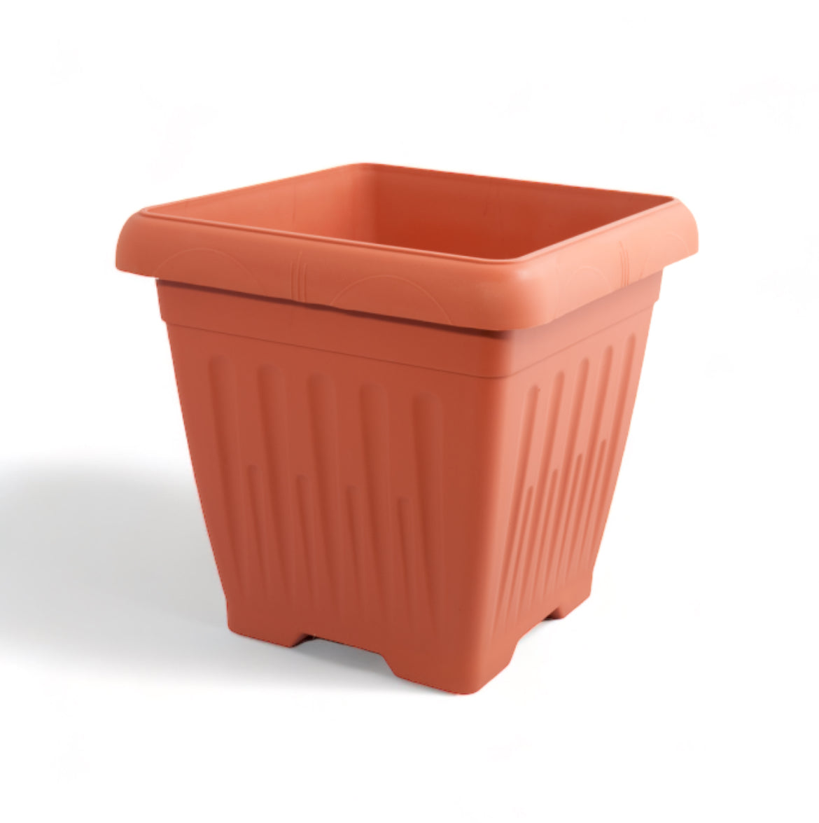Miltoplast γλάστρα πλαστική τετράγωνη Geramica Dilos τερακότα