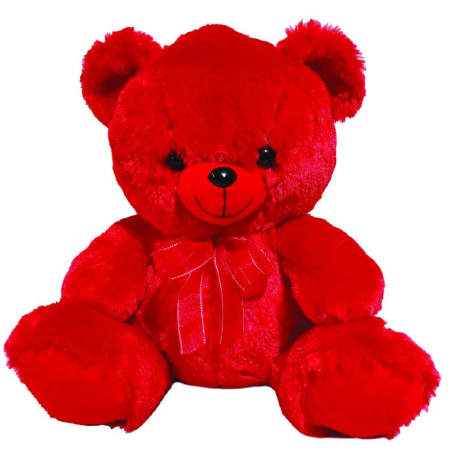 Red Velvet Teddy Bear (60cm) – Μεγάλο Κόκκινο Λούτρινο Αρκουδάκι με Φιόγκο